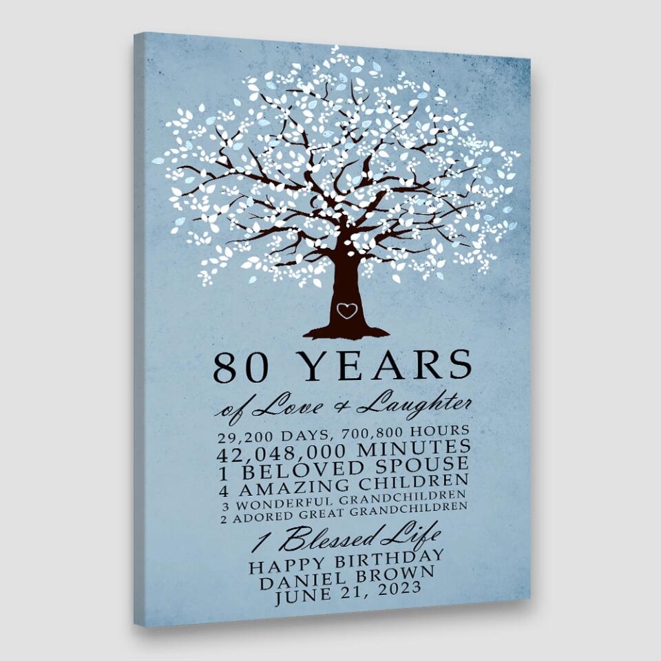 Years Of Love And Laughter - Custom Canvas Poster - Birthday Gift For Grandparents