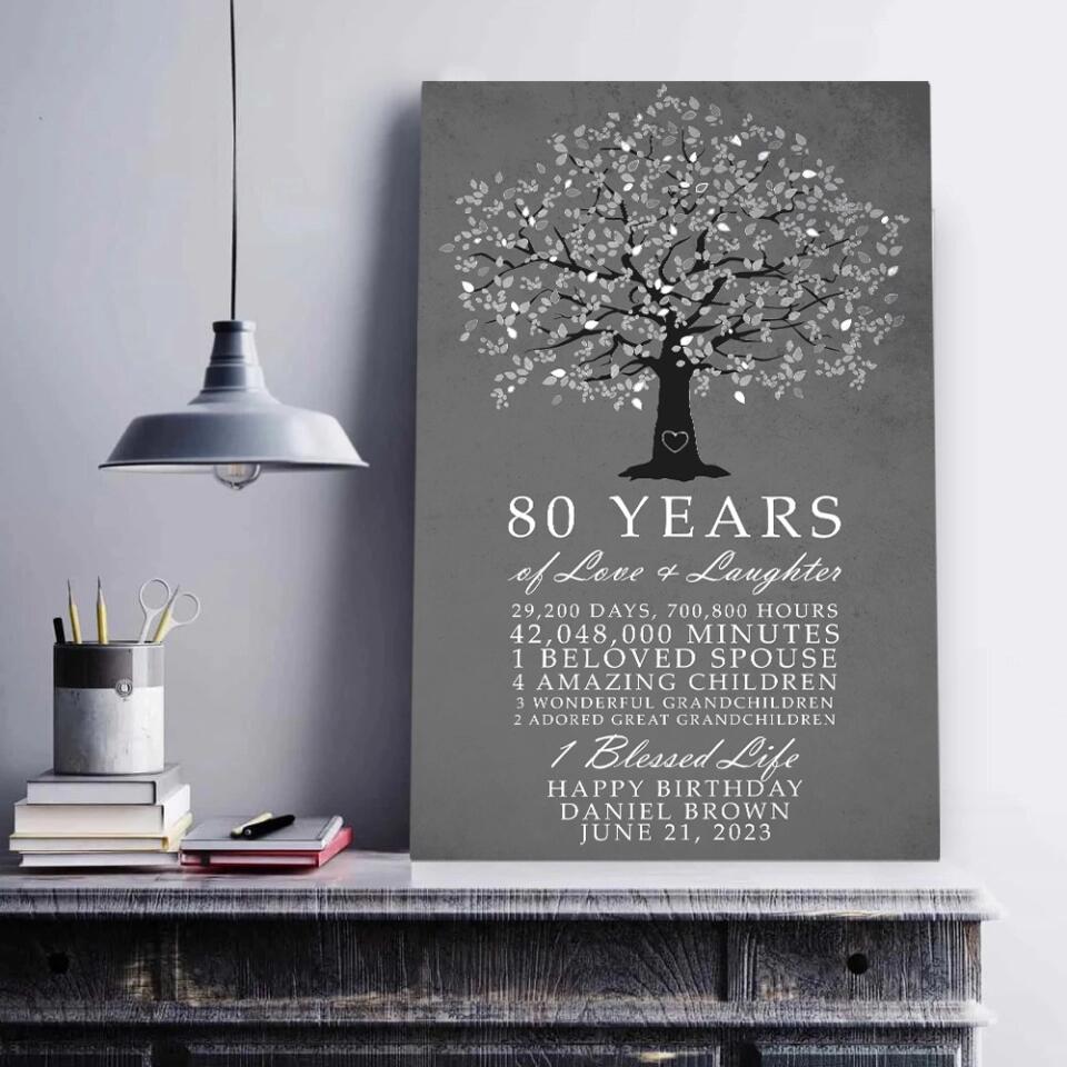 Years Of Love And Laughter - Custom Canvas Poster - Birthday Gift For Grandparents