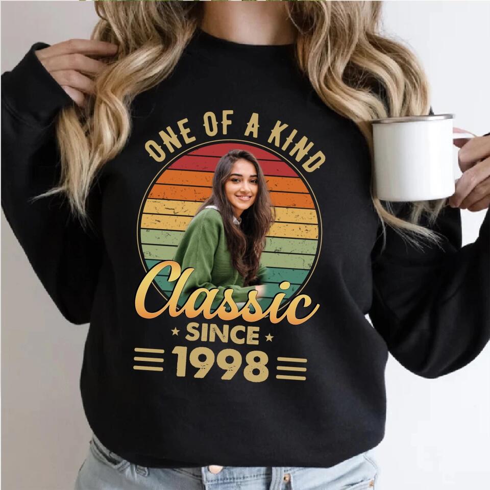 One Of A Kind - Vintage Retro Birthday Shirt - Upload Photo Birthday Gift | 303IHPNPTS129