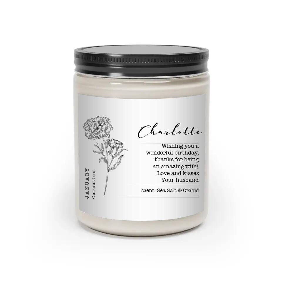 Wishing You A Wonderful Birthday - Personalized Scented Soy Candle - Gift For Birthday