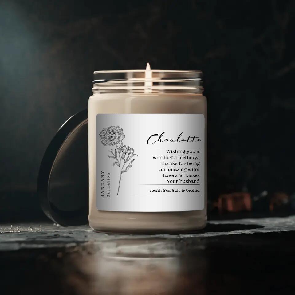 Wishing You A Wonderful Birthday - Personalized Scented Soy Candle - Gift For Birthday