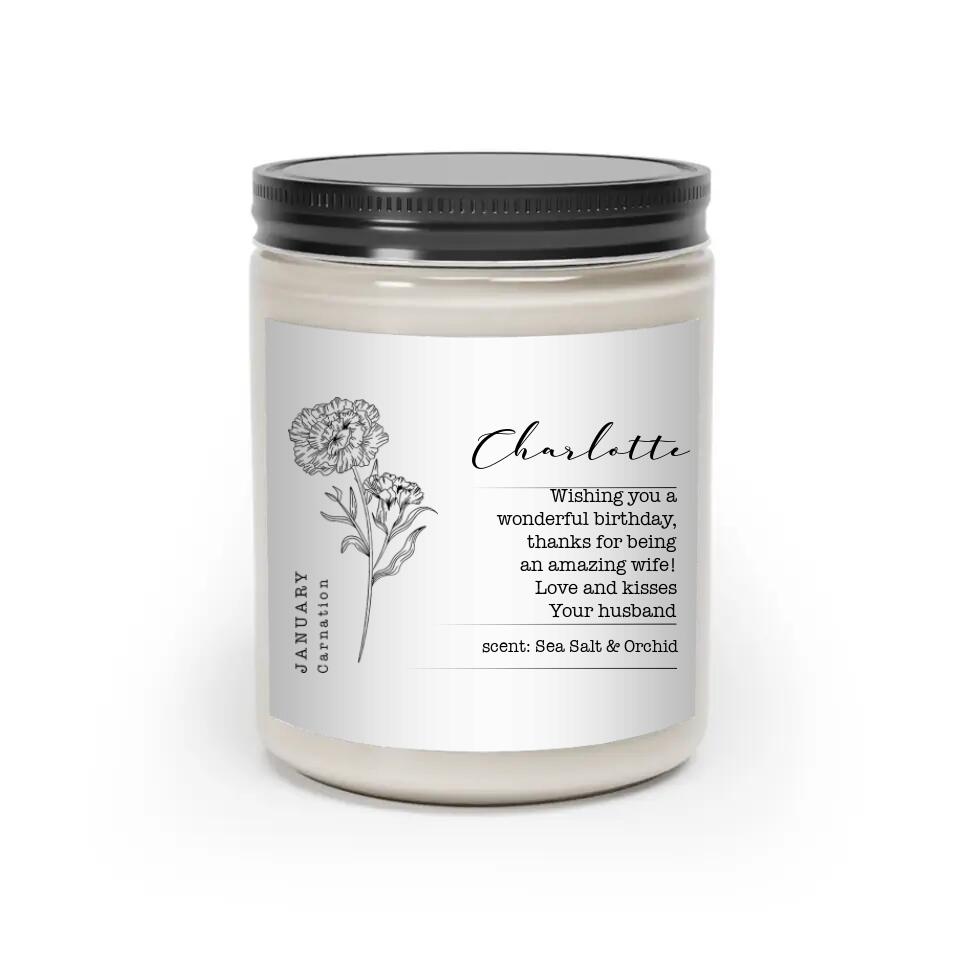 Wishing You A Wonderful Birthday - Personalized Scented Soy Candle - Gift For Birthday