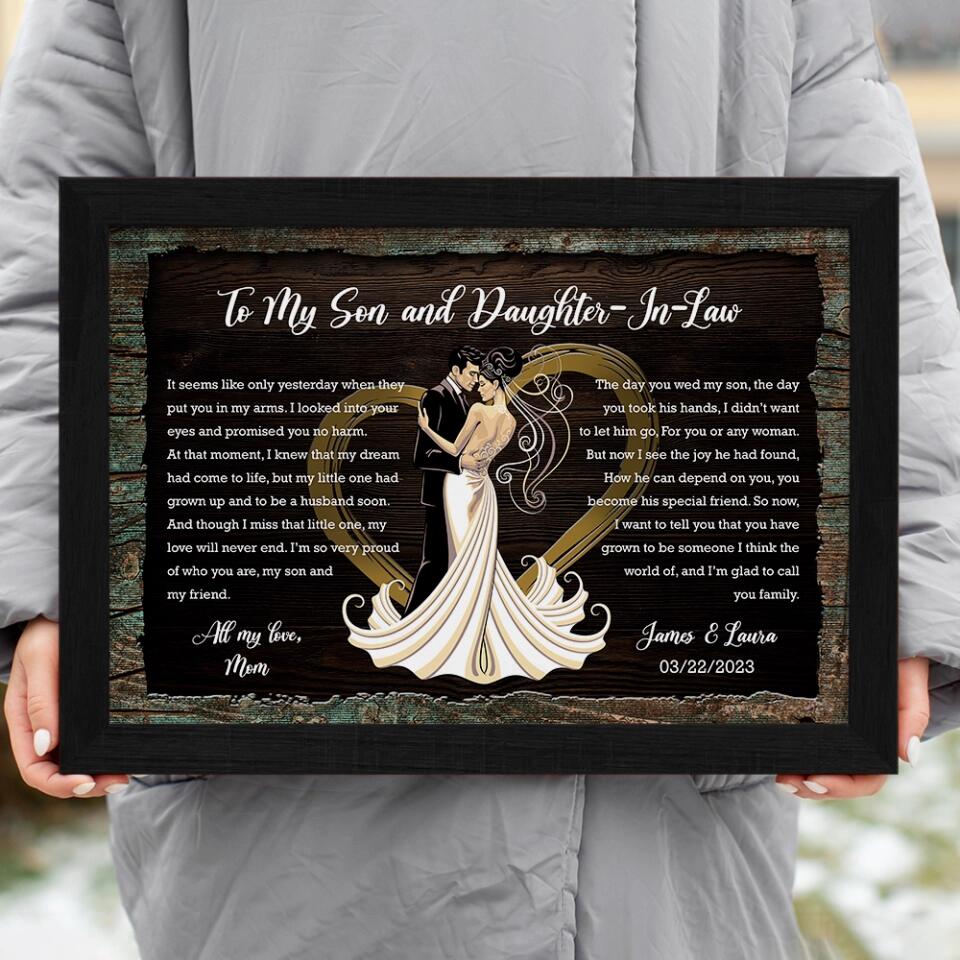 To My Son And Daughter In Law - Custom Canvas Poster - Wedding Gift For Bride And Groom