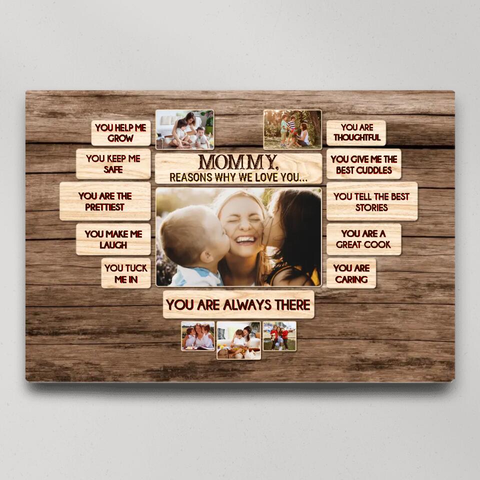 11 Reasons Why We Love Daddy/Mommy - Custom Canvas Poster - Birthday Gift For Parents Grandparents