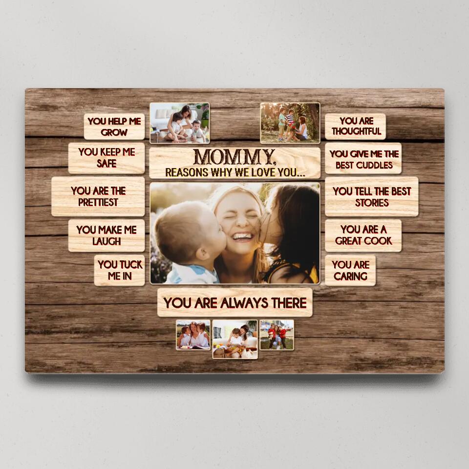 11 Reasons Why We Love Daddy/Mommy - Custom Canvas Poster - Birthday Gift For Parents Grandparents