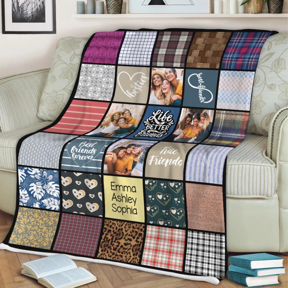 Life Is Better With Friends Custom Blanket Anniversary Gift For Besties