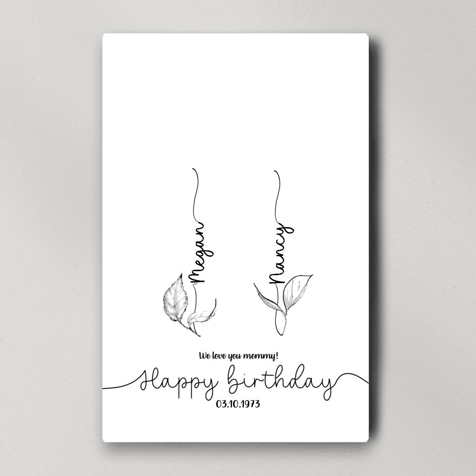 We Love You Mommy Handprint - Custom Canvas Poster - Birthday Gift For Mom