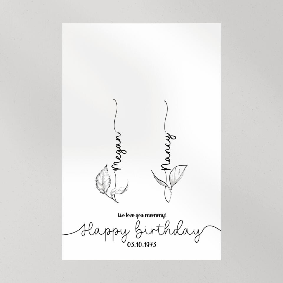 We Love You Mommy Handprint - Custom Canvas Poster - Birthday Gift For Mom