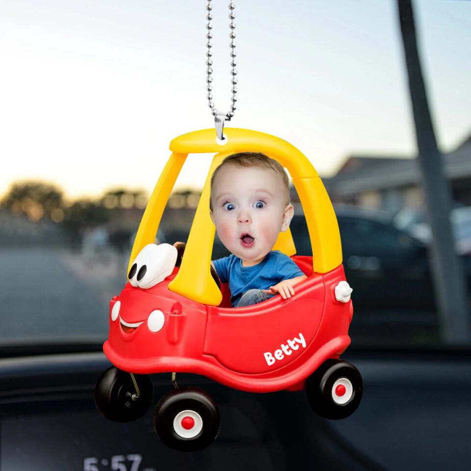 Baby Driving the Car - Custom Face Ornaments - Personalized Photo Ornament - Nursery Accessories