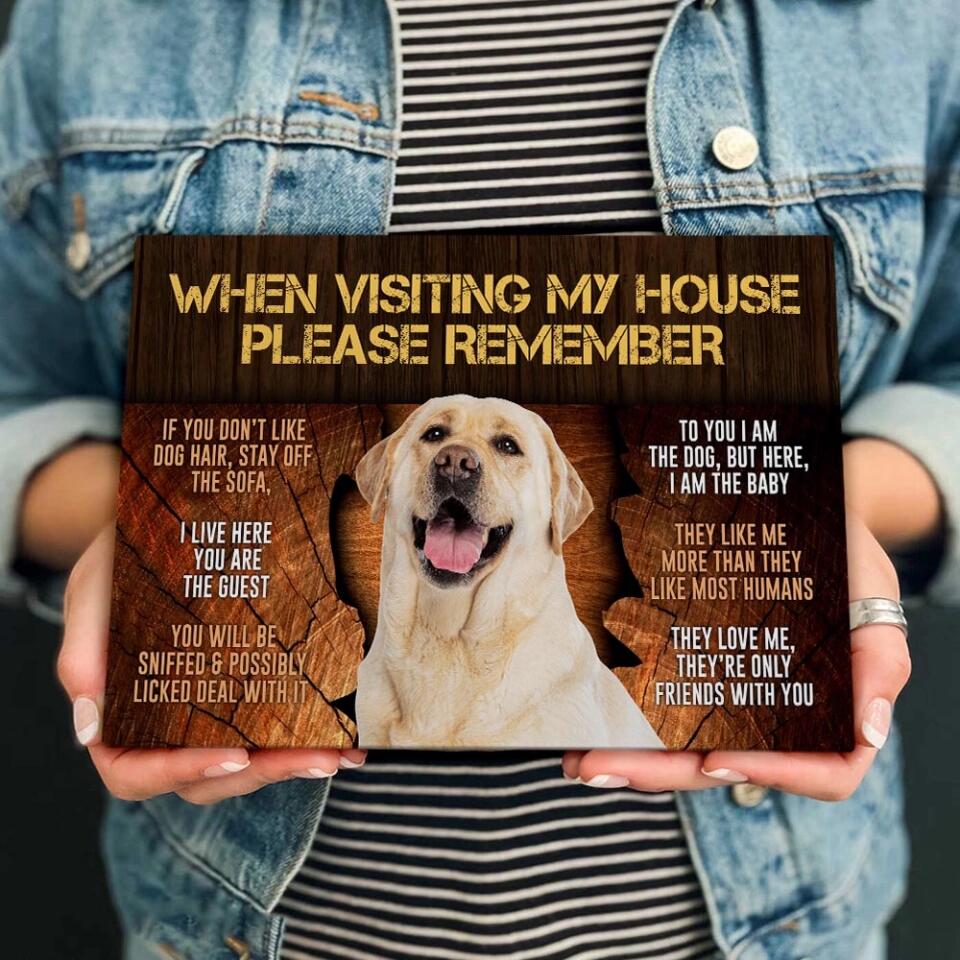 When Visiting My House Please Remember - Custom Canvas Poster - Gift For Dog Lovers