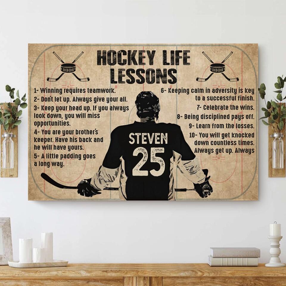 Hockey Life Lessons - Custom Canvas Poster - Anniversary Gift For Hockey Lovers