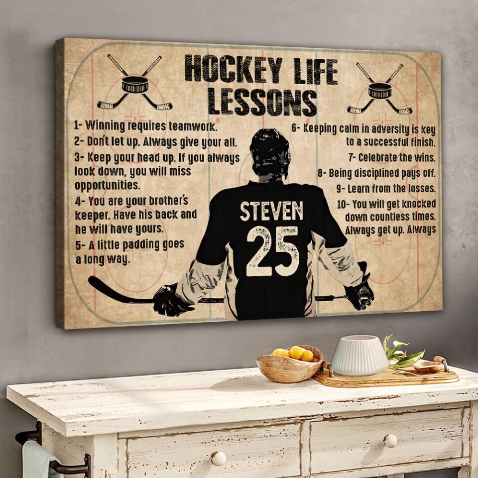 Hockey Life Lessons - Custom Canvas Poster - Anniversary Gift For Hockey Lovers