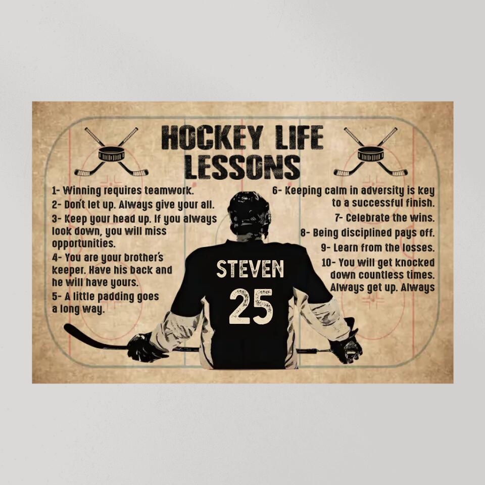 Hockey Life Lessons - Custom Canvas Poster - Anniversary Gift For Hockey Lovers