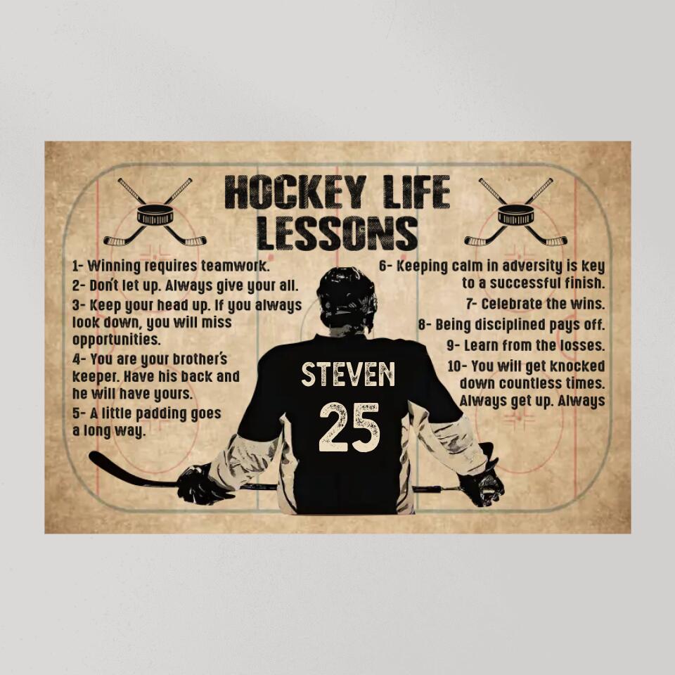Hockey Life Lessons - Custom Canvas Poster - Anniversary Gift For Hockey Lovers