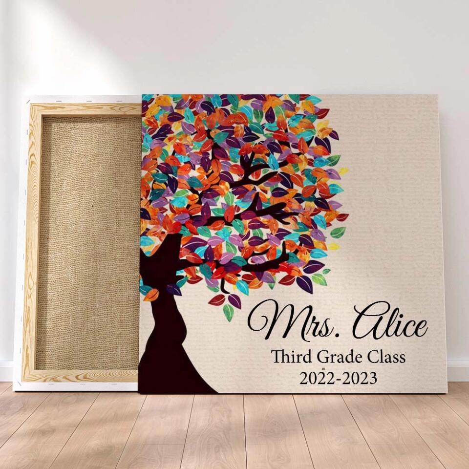 End Of Course Education Tree - Custom Canvas Poster - Appreciation Gift For Teacher