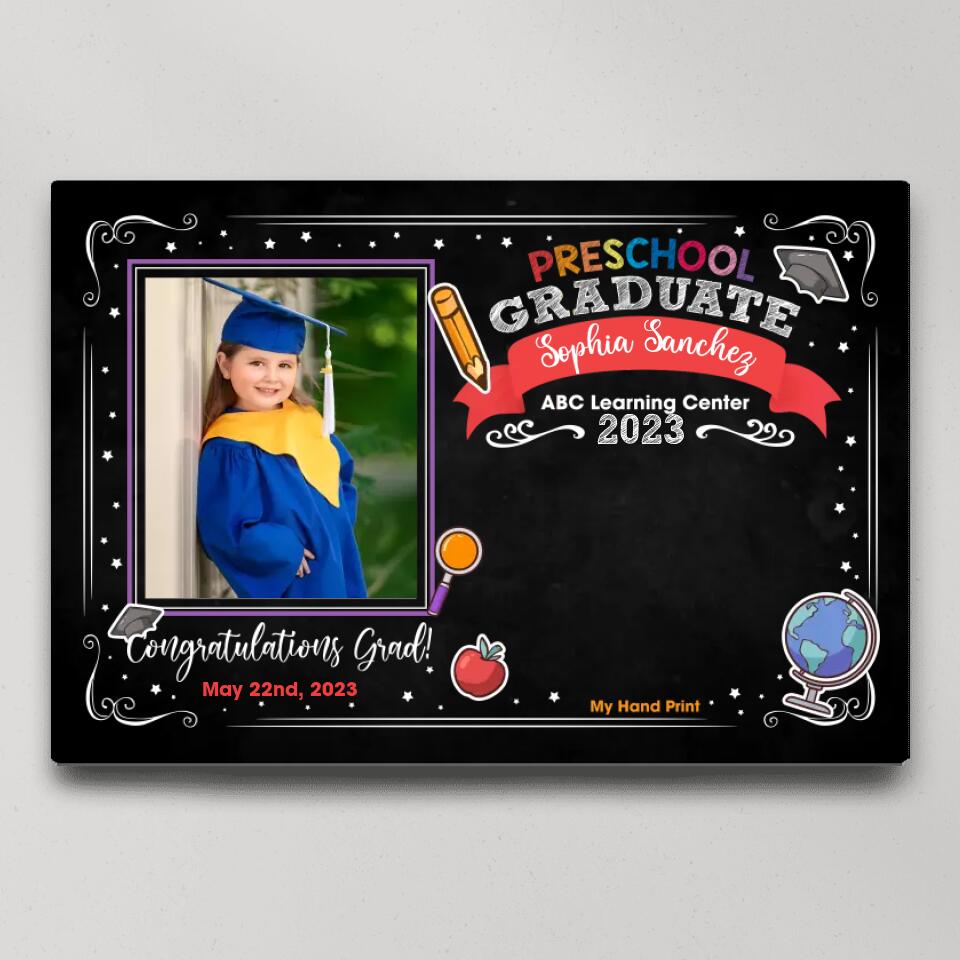 Preschool Graduate ABC Learning Center - Custom Canvas Poster - Graduation Gift For Son Daughter