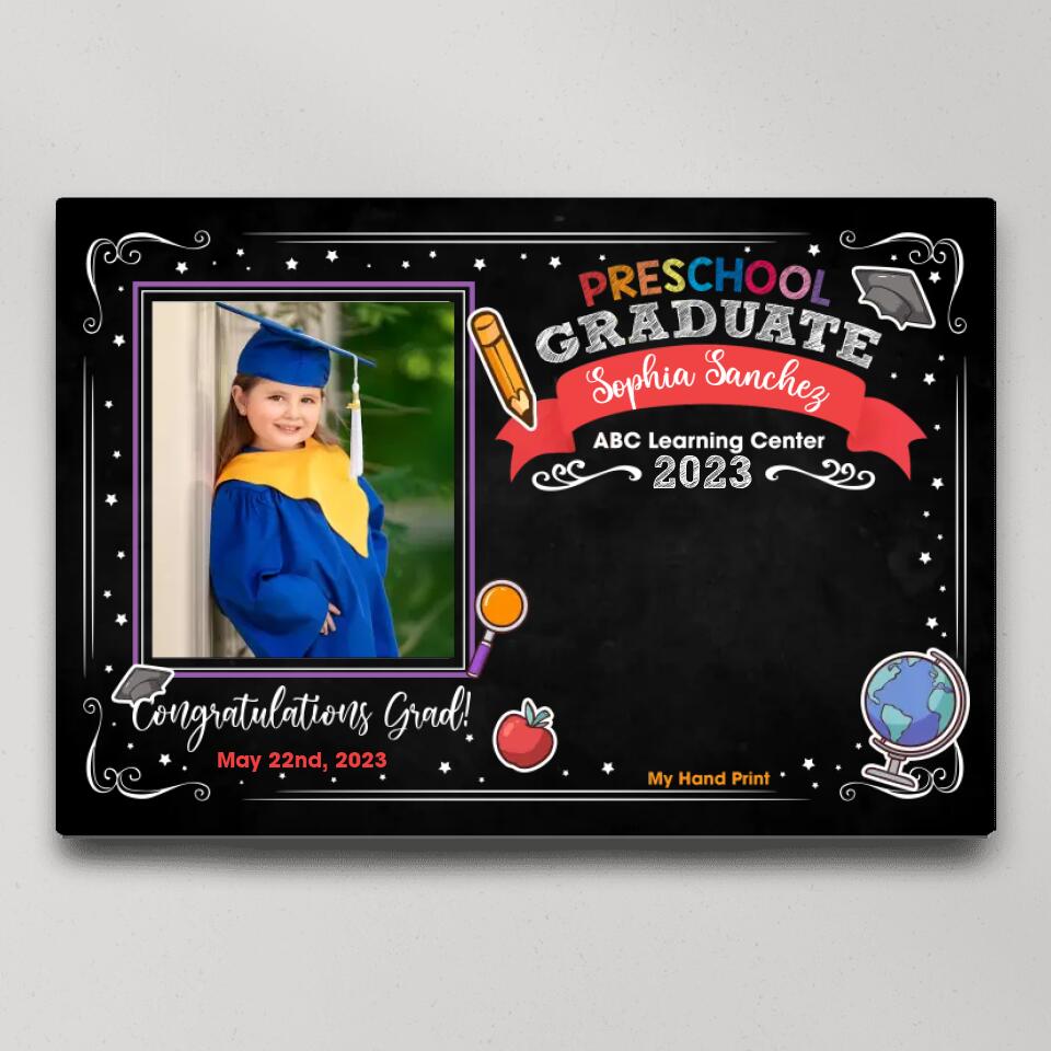 Preschool Graduate ABC Learning Center - Custom Canvas Poster - Graduation Gift For Son Daughter