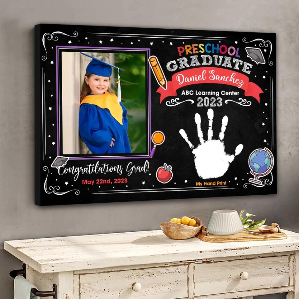 Preschool Graduate ABC Learning Center - Custom Canvas Poster - Graduation Gift For Son Daughter