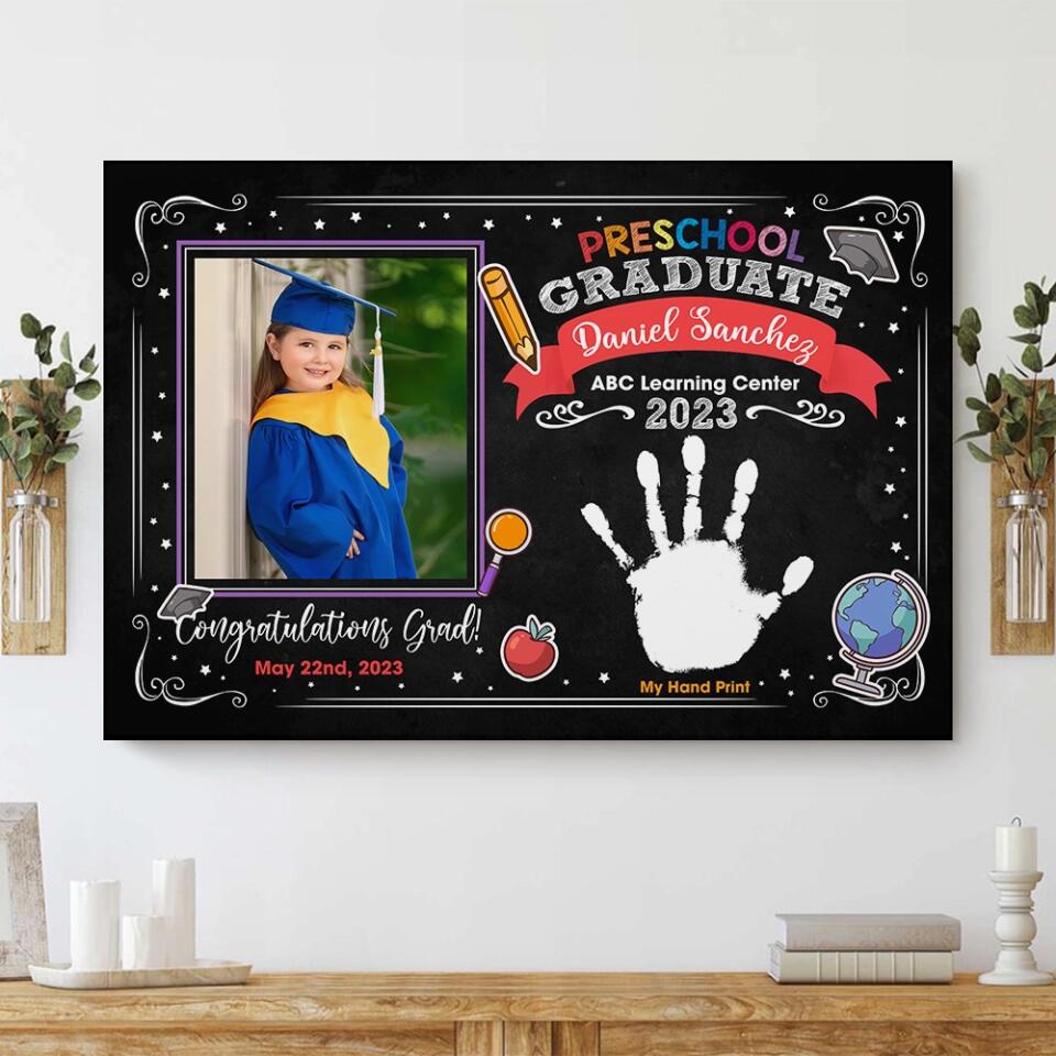 Preschool Graduate ABC Learning Center - Custom Canvas Poster - Graduation Gift For Son Daughter
