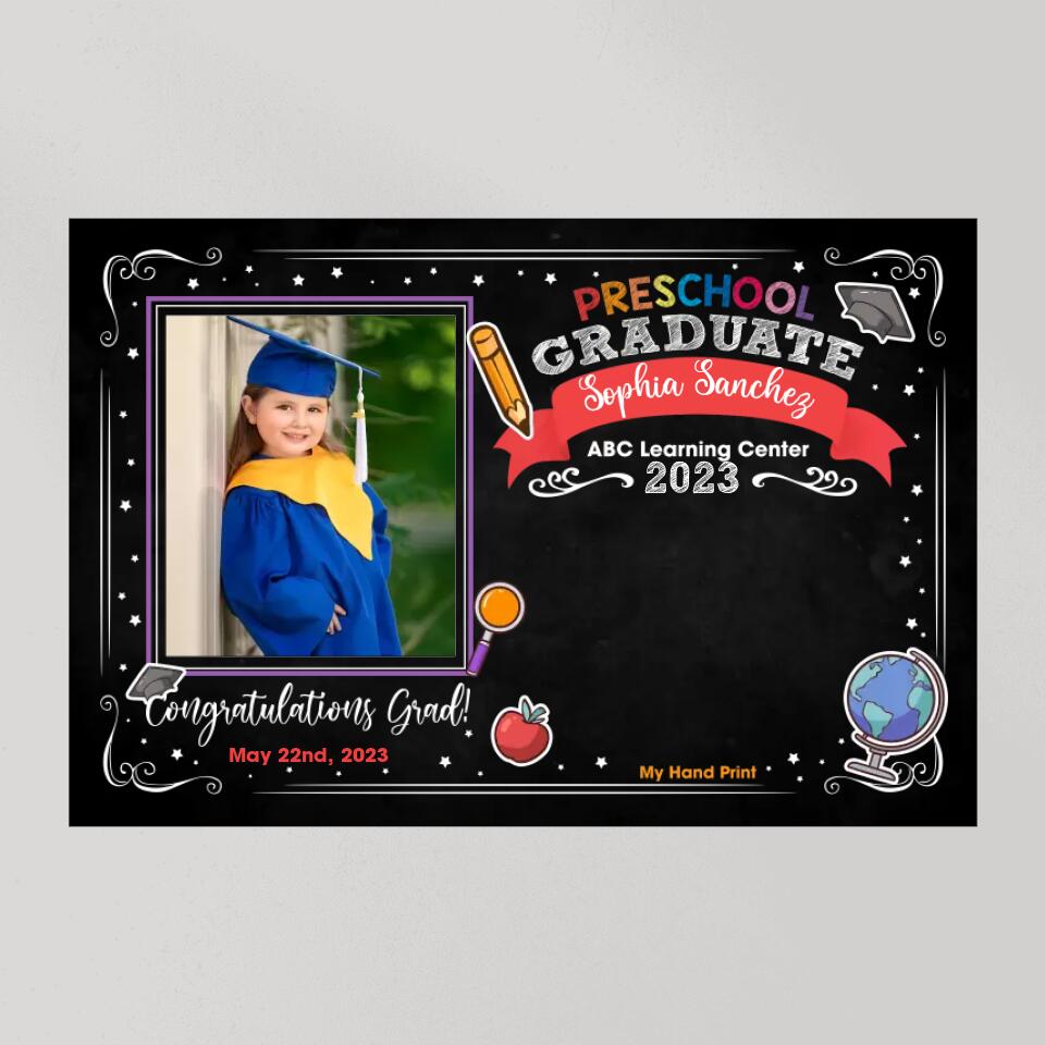Preschool Graduate ABC Learning Center - Custom Canvas Poster - Graduation Gift For Son Daughter