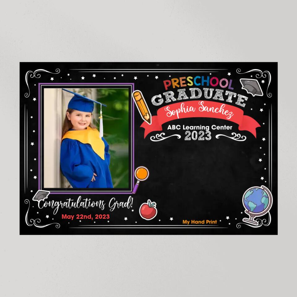Preschool Graduate ABC Learning Center - Custom Canvas Poster - Graduation Gift For Son Daughter