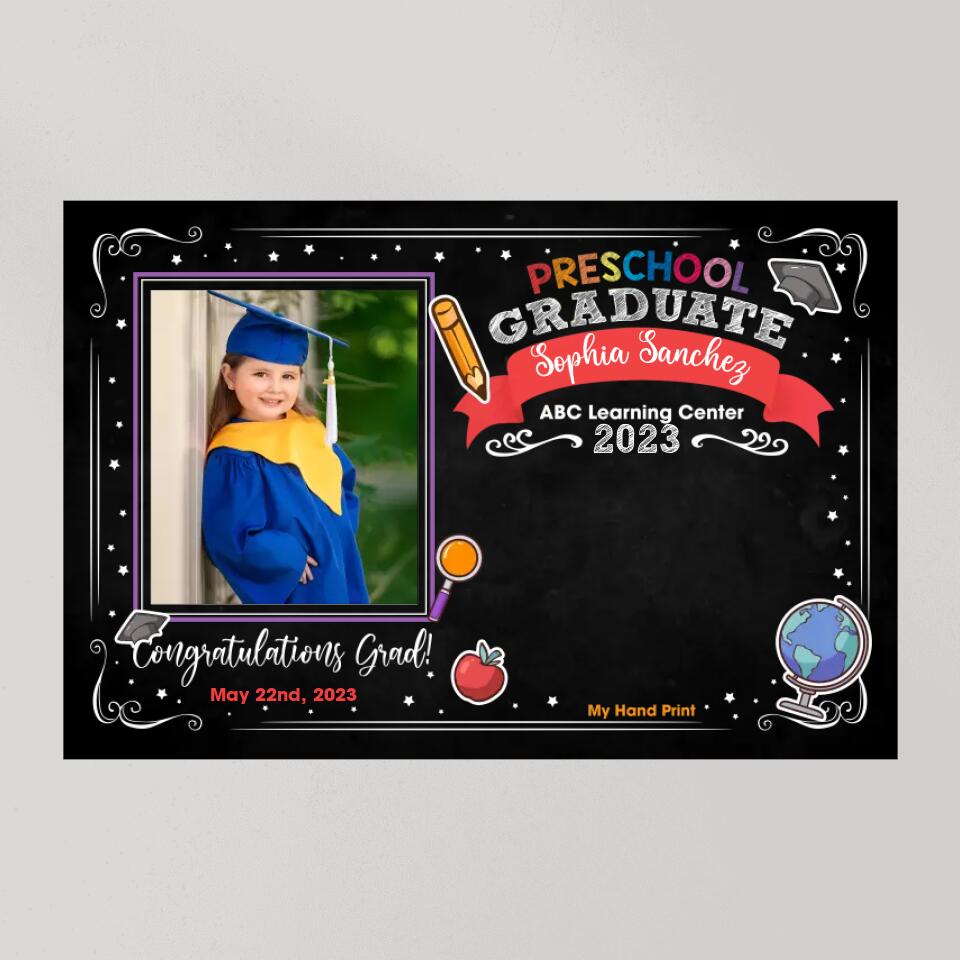 Preschool Graduate ABC Learning Center - Custom Canvas Poster - Graduation Gift For Son Daughter