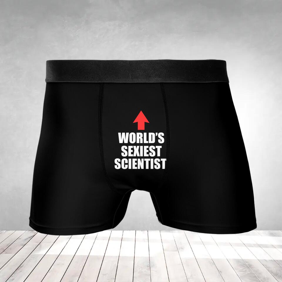 World&#39;s Sexiest - Personalized Men&#39;s Boxer with Job&#39;s Name - Funny Gift for Him