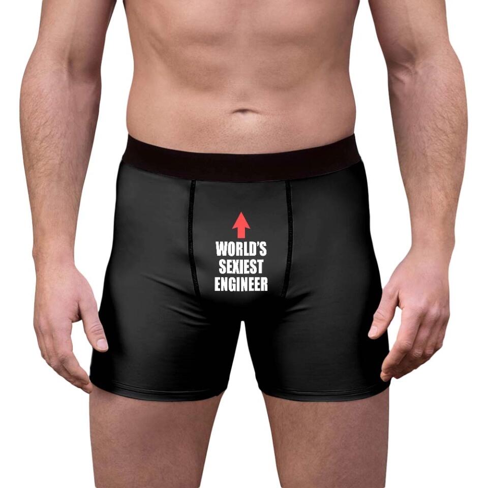 World's Sexiest - Personalized Men's Boxer with Job's Name - Funny Gift for Him
