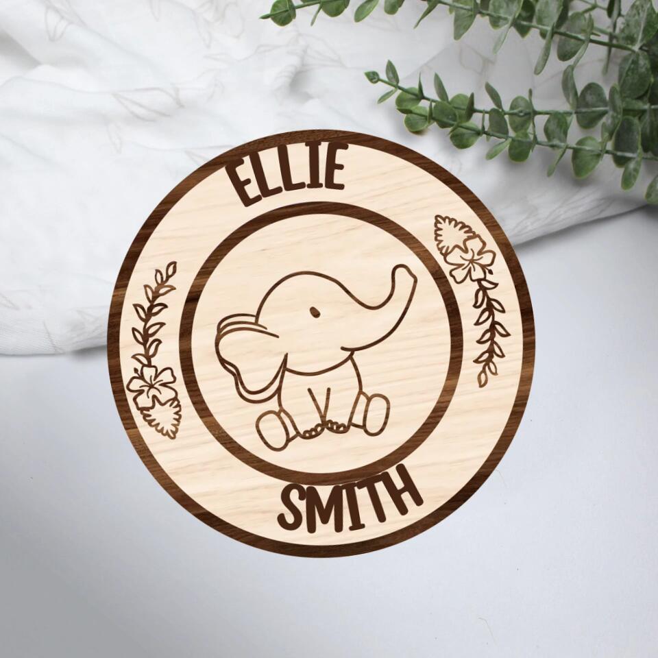 Cute Elephants - Personalized Art Piece - Best Gift For Kid For Elephant Lovers - Cute Birthday Gift For Son/Daughter For Grandson/Granddaughter - 303IHPLNWP370