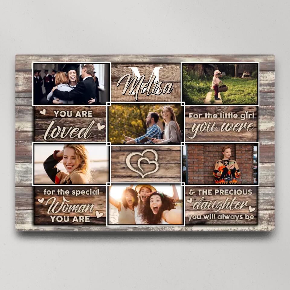 You Are Loved For The Little Girl You Were - Custom Canvas Poster - Birthday Gift For Daughter