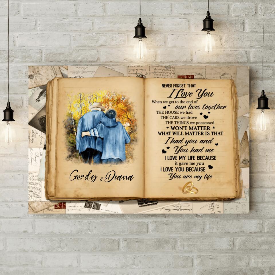 Don't Forget That I Love You Custom Canvas Poster Anniversary Gift For Old Couples