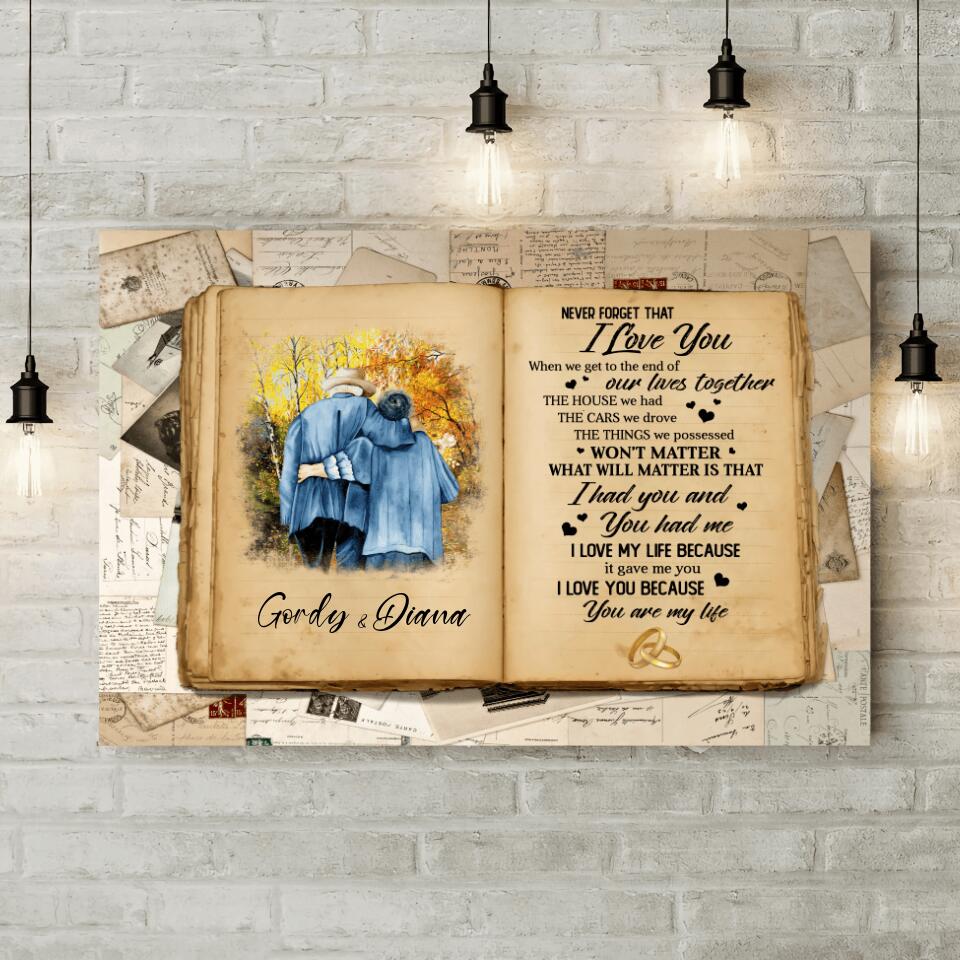 Don't Forget That I Love You Custom Canvas Poster Anniversary Gift For Old Couples
