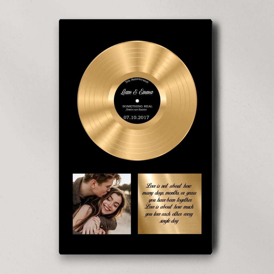 Vinyl Love Song Custom Canvas Poster Anniversary Gift For Couples