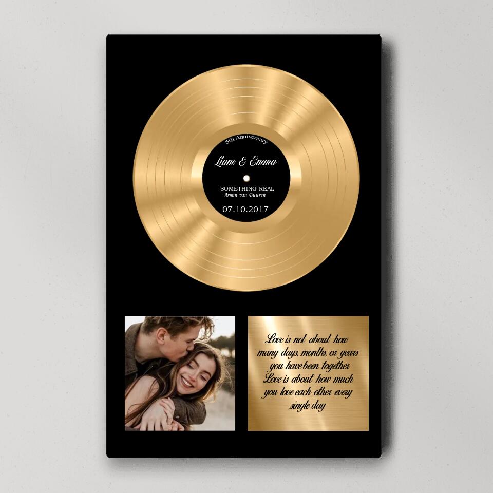 Vinyl Love Song Custom Canvas Poster Anniversary Gift For Couples