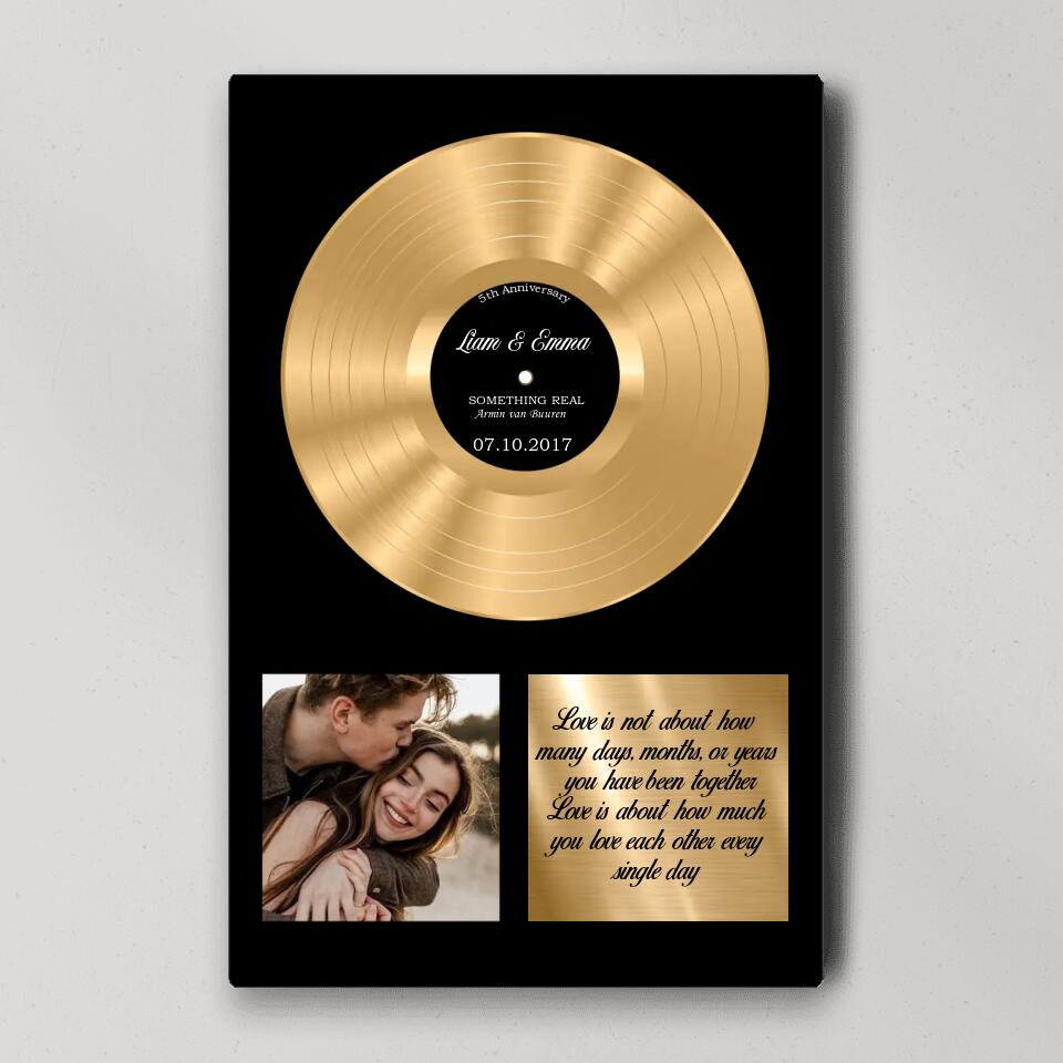 Vinyl Love Song Custom Canvas Poster Anniversary Gift For Couples