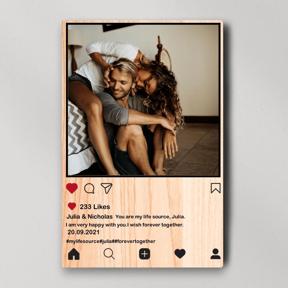 Insta Background You Are My Life Custom Canvas Poster Anniversary Gift For Couples