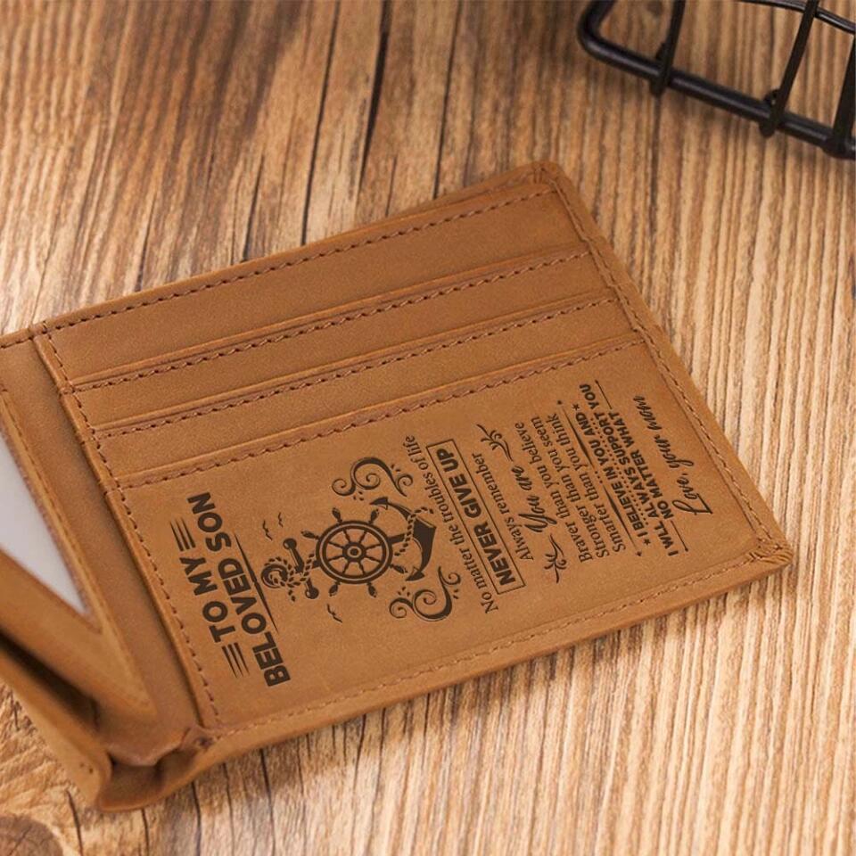 No Matter The Troubles Of Life - Personalized Engraved Leather Wallet - Best Graduation Gift For Son For Grandson | 303IHPTLLW404