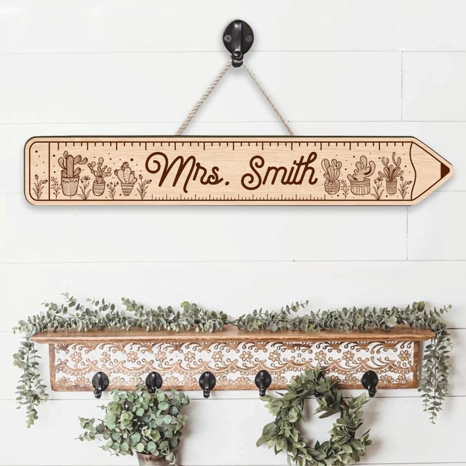 A Lovely Pencil Art Design - Personalized Wooden Sign