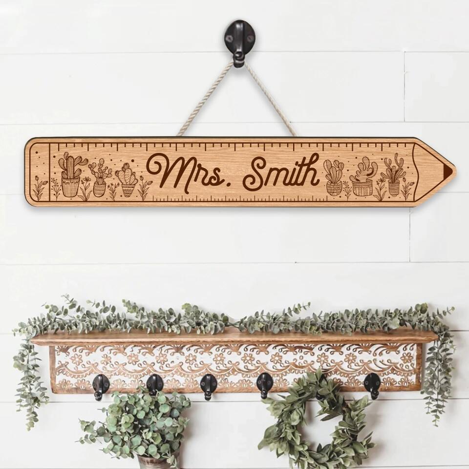 A Lovely Pencil Art Design - Personalized Wooden Sign