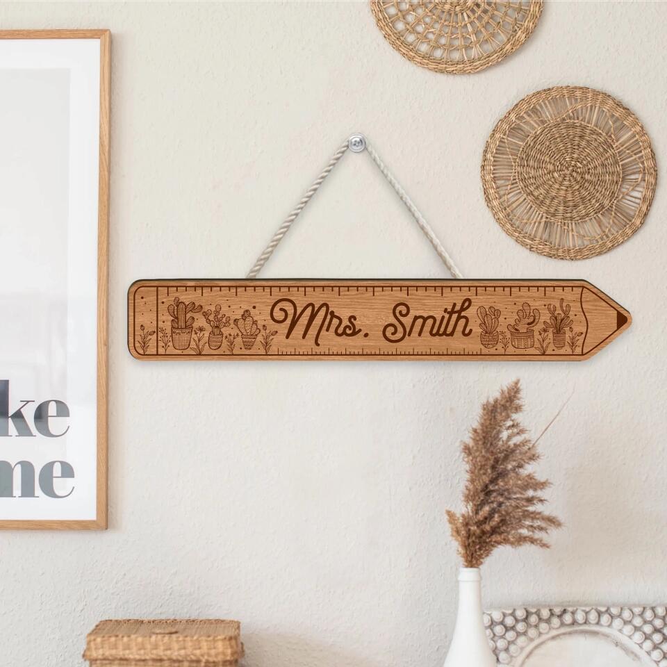 A Lovely Pencil Art Design - Personalized Wooden Sign