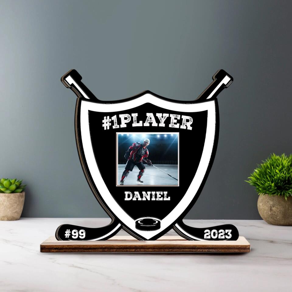Hockey Coach Personalized Photo & Name Wooden/Acrylic Plaque - Thank You Gift for Your Coaches