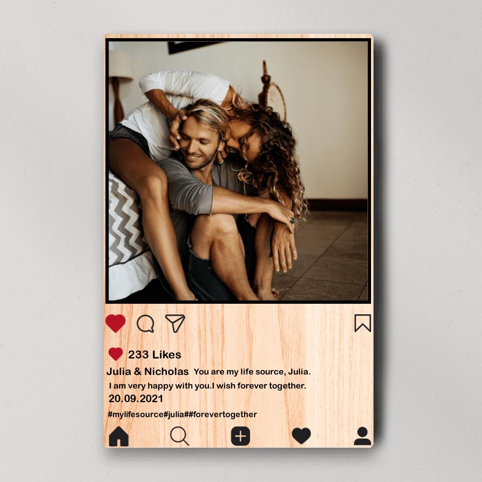 Insta Background You Are My Life Custom Canvas Poster Anniversary Gift For Couples