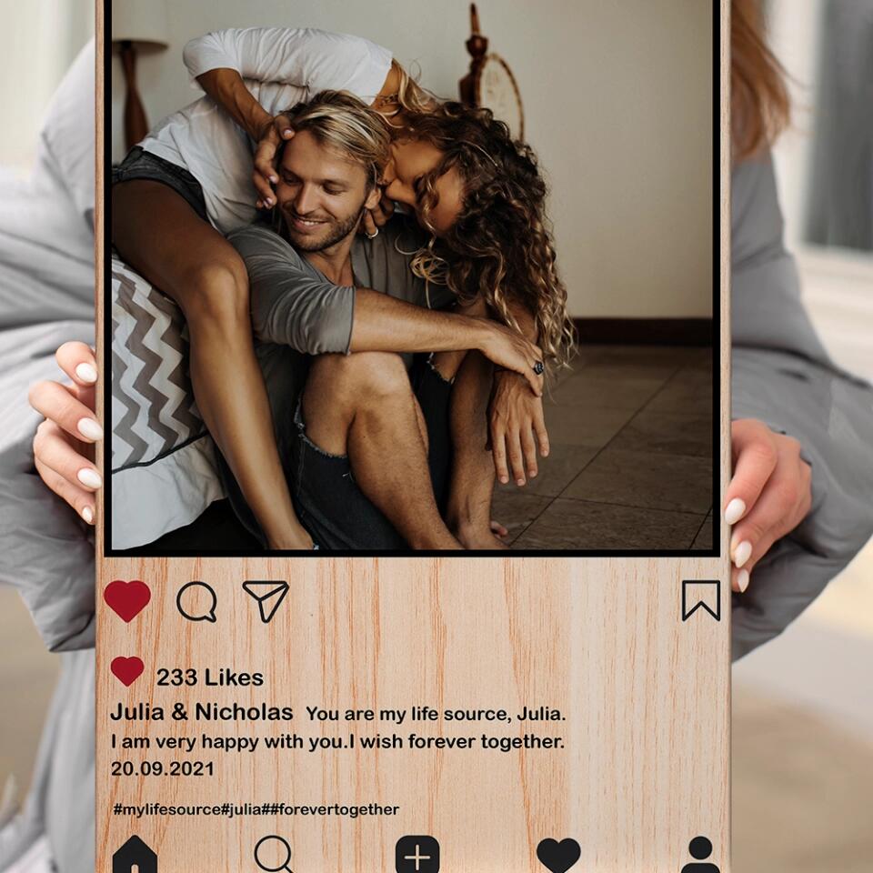 Insta Background You Are My Life Custom Canvas Poster Anniversary Gift For Couples