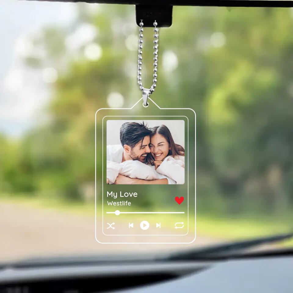 Custom Photo Song's Name - Personalized Car Ornament