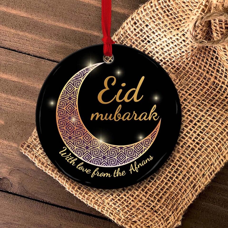 Eid Mubarak With Love from Afnans Personalized Ornament Eid Gift for Family
