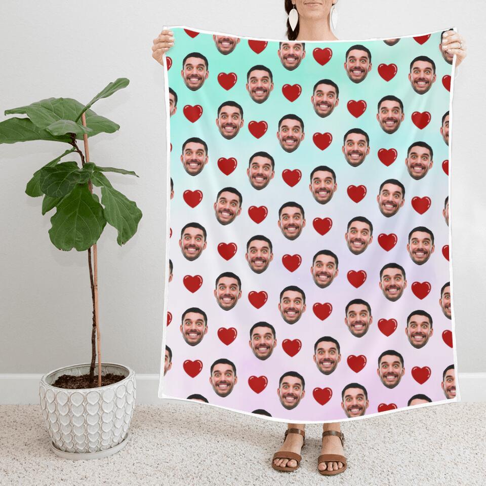 Custom Face And Pattern - Personalized Blanket - Best Gifts for Him Her Friends On Birthdays Anniversaries Christmas - 210IHPBNBL467