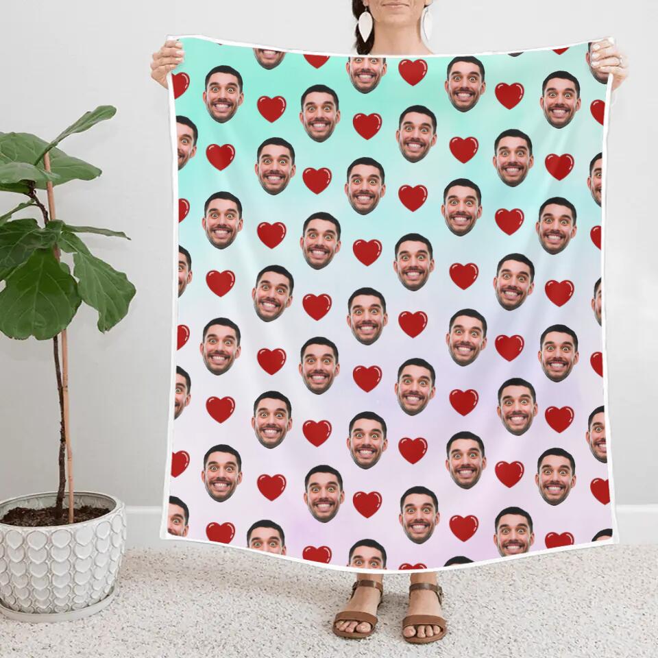 Custom Face And Pattern - Personalized Blanket - Best Gifts for Him Her Friends On Birthdays Anniversaries Christmas - 210IHPBNBL467