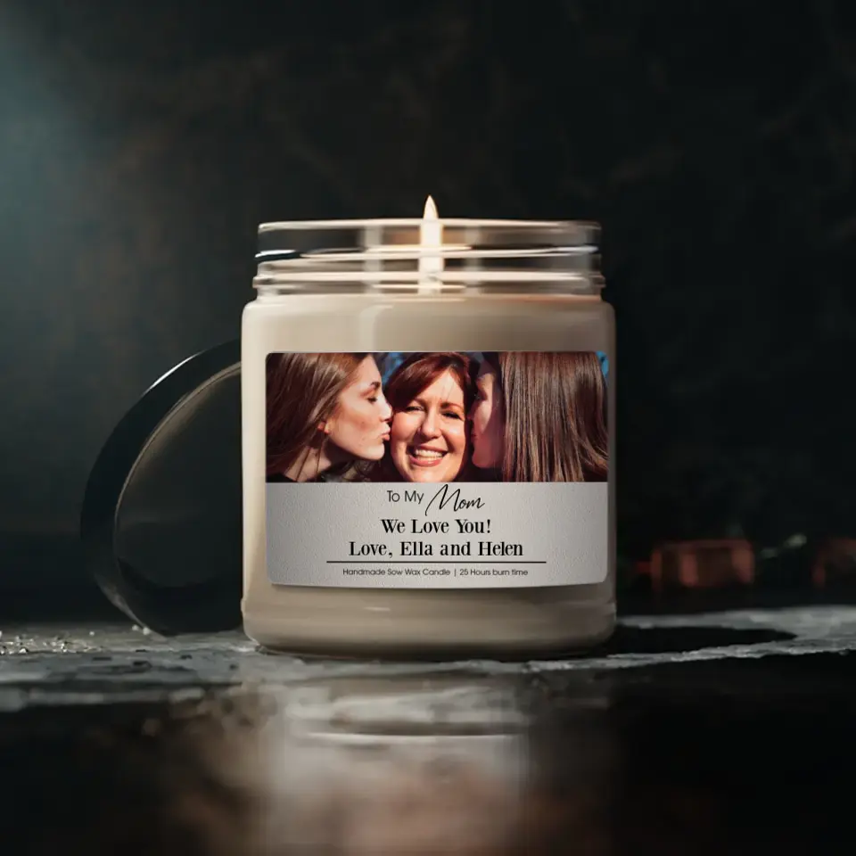 Merry Christmas Mom - Personalized Scented Candle With 3 Scents - Best Gifts for Mom Auntie Daughter Grandma on Christmas - 210IHPNPSC470