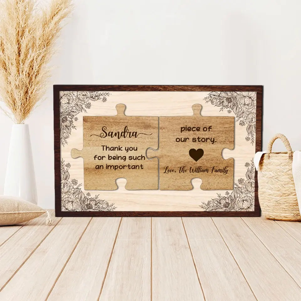 Important Piece of Our Story Custom Wooden Art Retirement Gifts