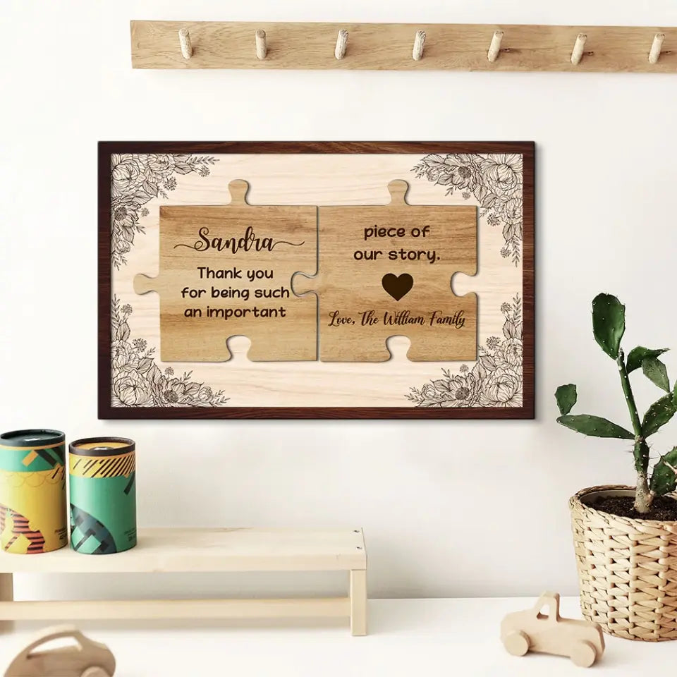 Important Piece of Our Story Custom Wooden Art Retirement Gifts